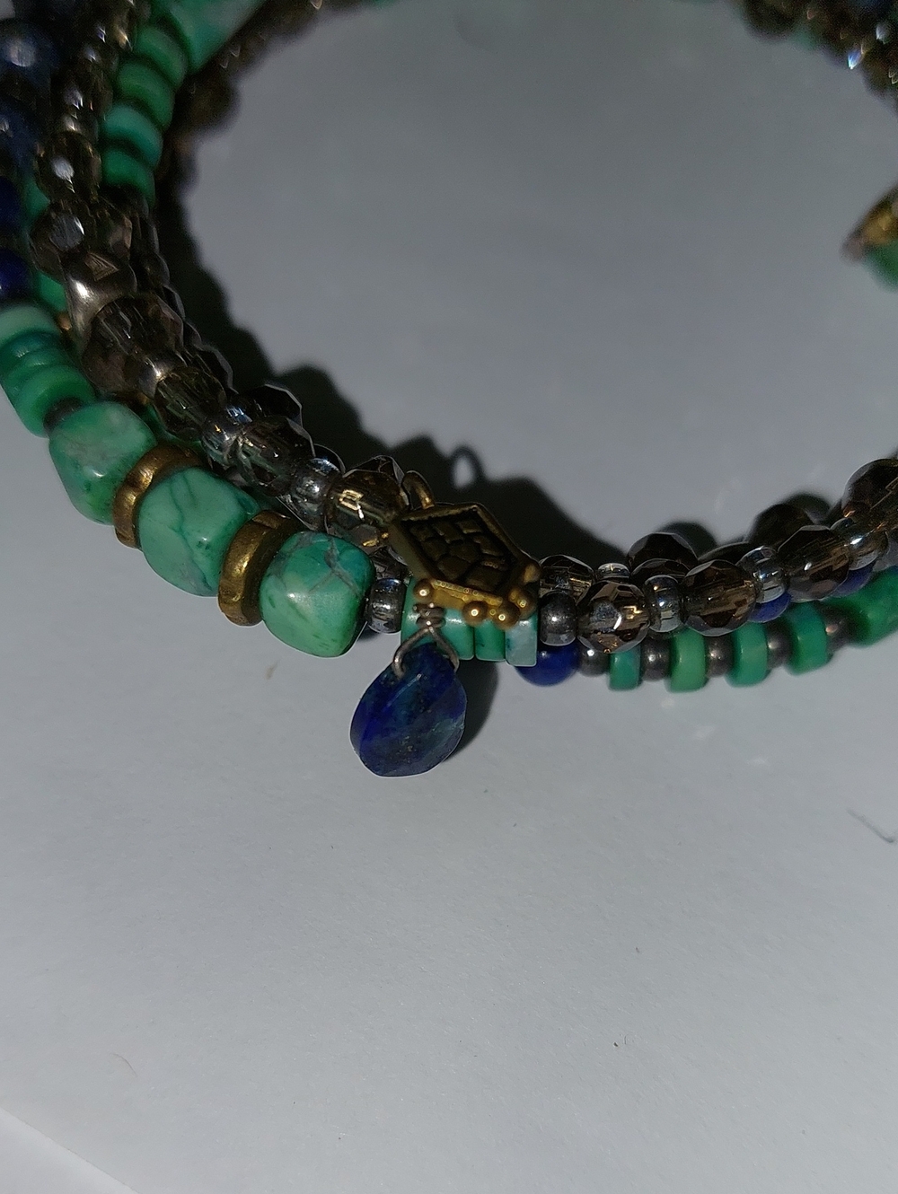 Silpada Turquoise and Blue Lapis Beaded Charm Bracelet - Picture 2 of 7